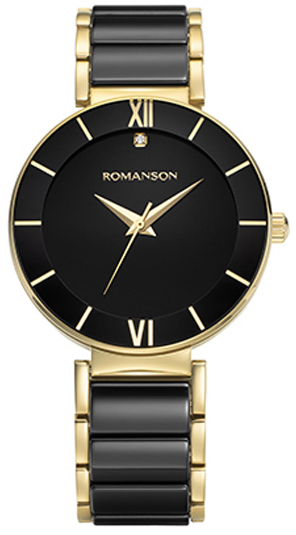 Romanson TMKL4BS501CGA31G 35 mm Altın-Siyah Çelik Kordon Analog Kadın Kol Saati