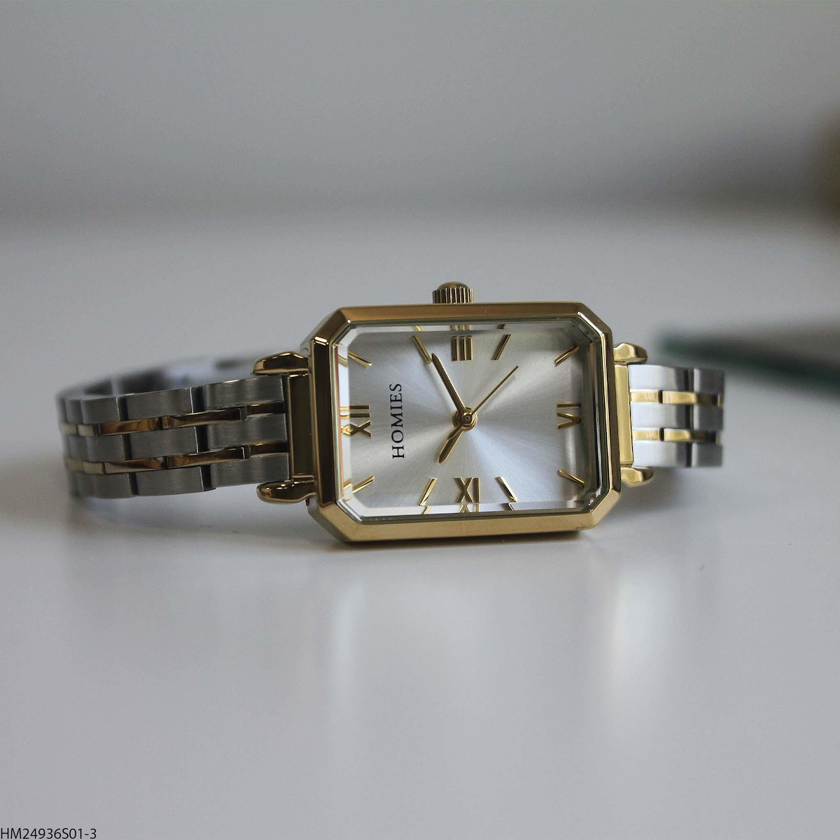 Homies HM24936S01-3 24 mm Altın-Gri Çelik Kordon Analog Kadın Kol Saati