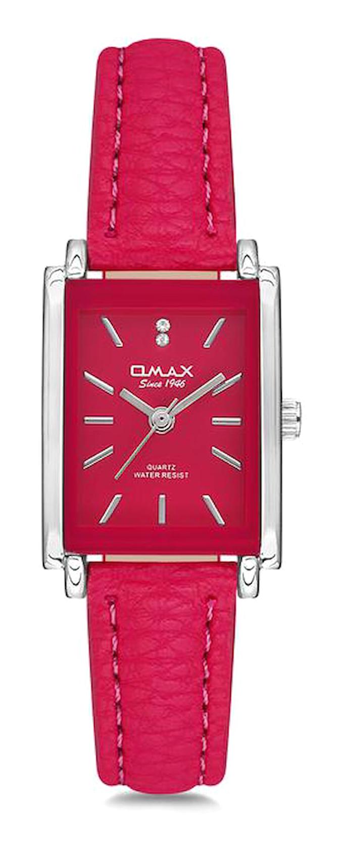 Omax 00CE0230IR26 Pembe Deri Kordon Analog Kadın Kol Saati