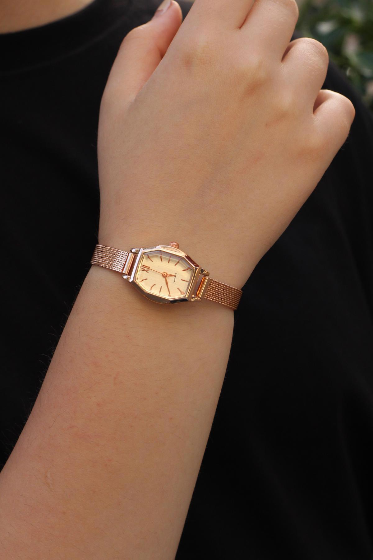 Laydi.Mo 31 mm Rose Gold Hasır Kordon Analog Kadın Kol Saati