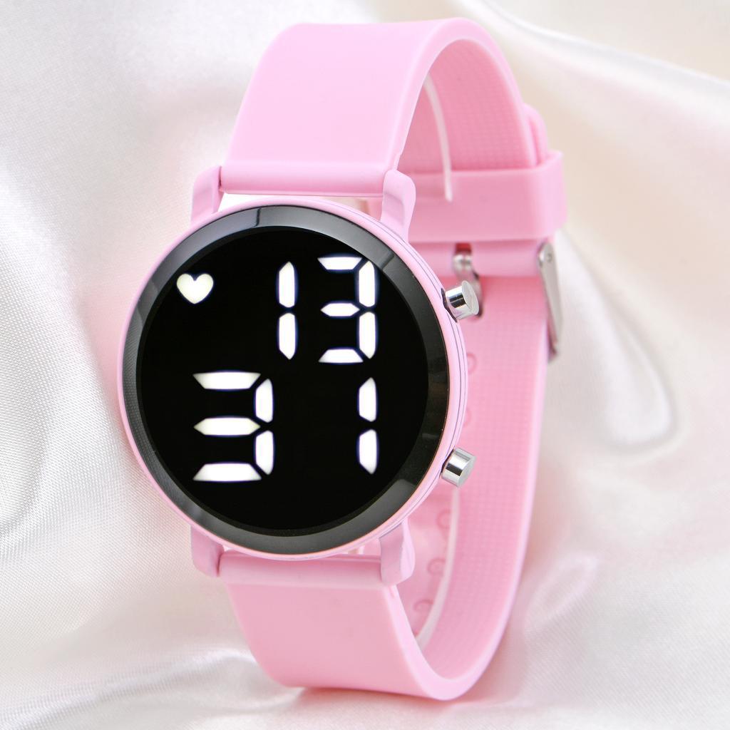 Pinkoli ST-304113 Takvimli 41 mm Pembe Silikon Kordon Dijital Kadın Kol Saati
