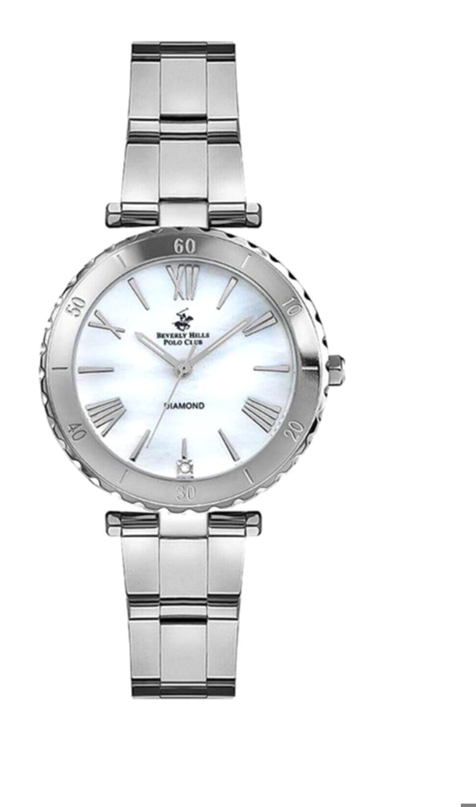 Beverly Hills Polo Club BP3185X.320 34 mm Gri Çelik Kordon Analog Kadın Kol Saati