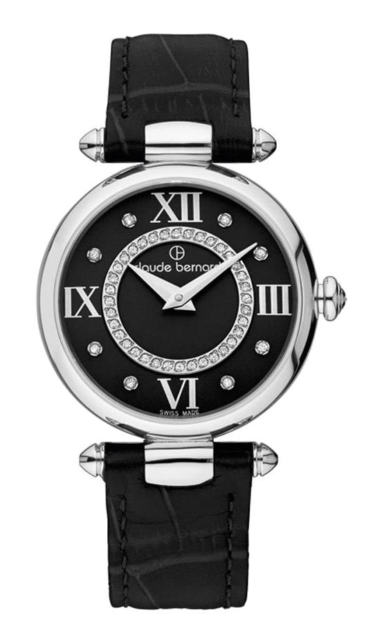 Claude Bernard CB.20501 30 mm Siyah Deri Kordon Analog Kadın Kol Saati