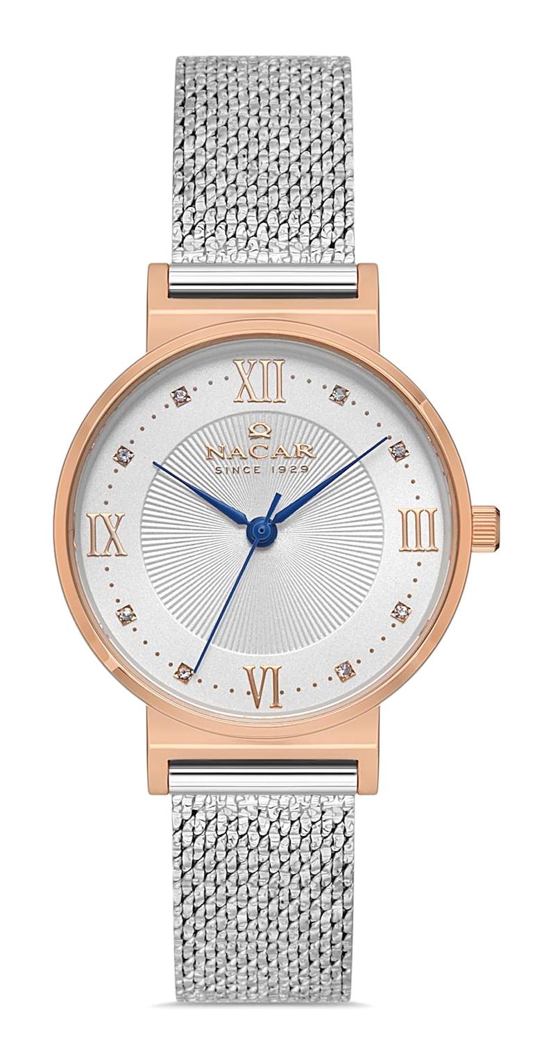 Nacar 183914C631-EWMS 31 mm Gri Hasır Kordon Analog Kadın Kol Saati