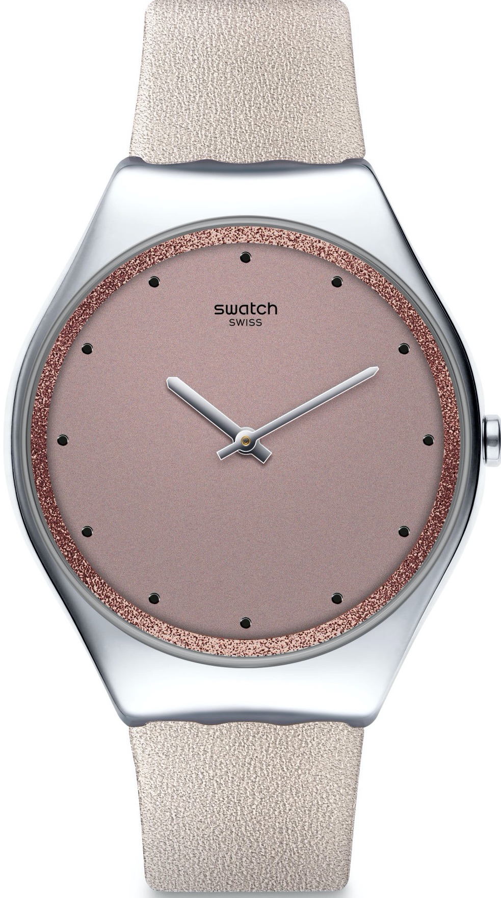 Swatch SYXS128 38 mm Pembe Deri Kordon Analog Kadın Kol Saati