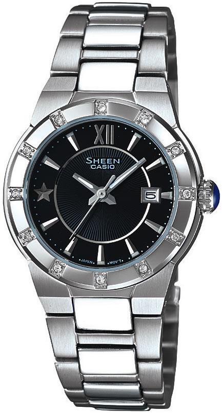 Casio SHE-4500D-1A Takvimli 29 mm Gri Çelik Kordon Analog Kadın Kol Saati