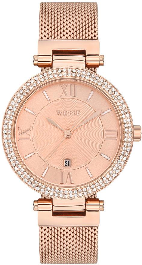 Wesse WWL3003-05MA Takvimli 36 mm Rose Gold Çelik Kordon Analog Kadın Kol Saati