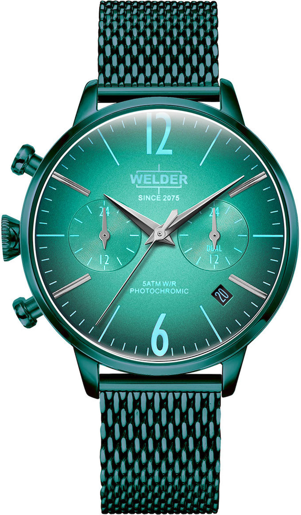Welder Watch WWRC642 Takvimli 38 mm Turkuaz Çelik Kordon Analog Kadın Kol Saati