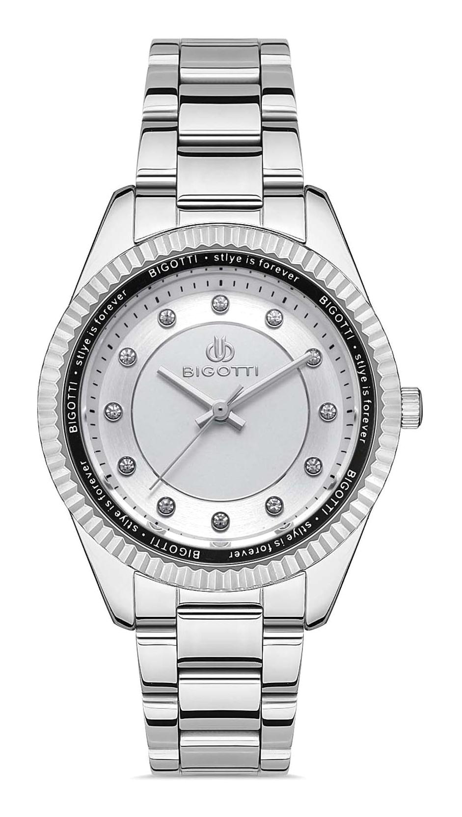 Bigotti BG.1.10398.1 36 mm Gri Çelik Kordon Analog Kadın Kol Saati