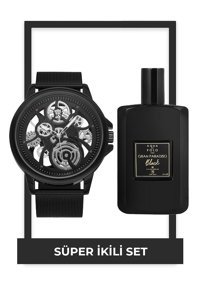 Aqua Di Polo 1987 Gran Paradıso Black Sevgililer Gününe Özel İkili Erkek Parfüm Seti EDP 50 ml + Şeffaf Saat