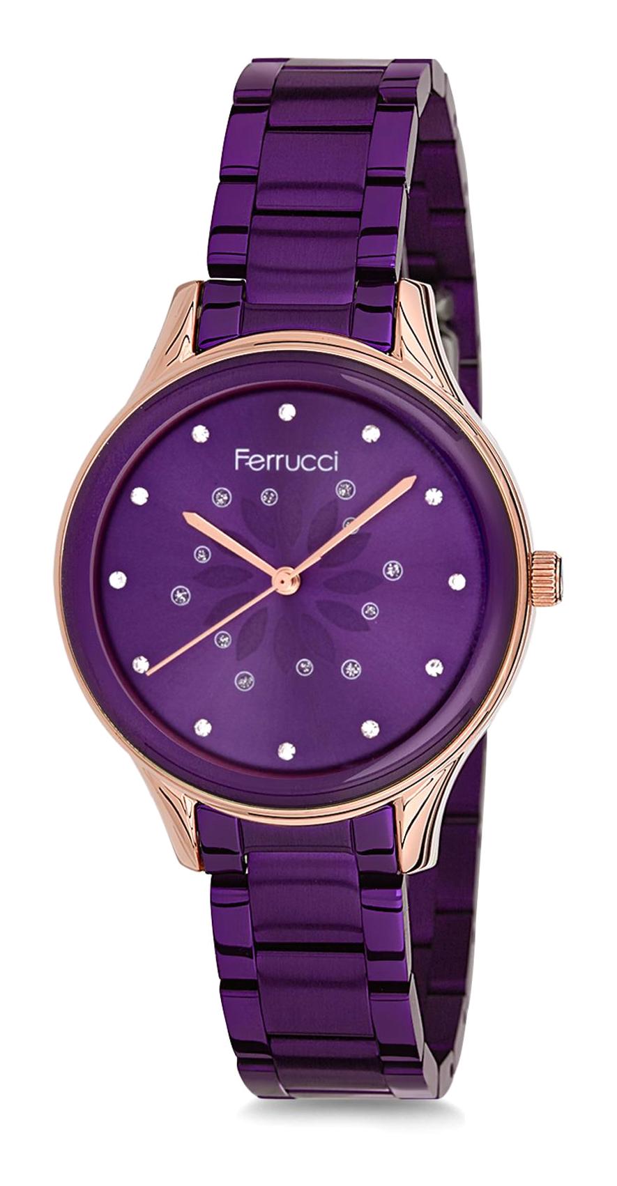 Ferrucci 9FM657 38 mm Mor Metal Kordon Analog Kadın Kol Saati