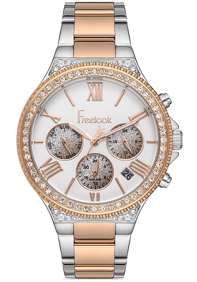 Freelook FL.1.10093.1 38 mm Gri-Rose Gold Çelik Kordon Analog Kadın Kol Saati
