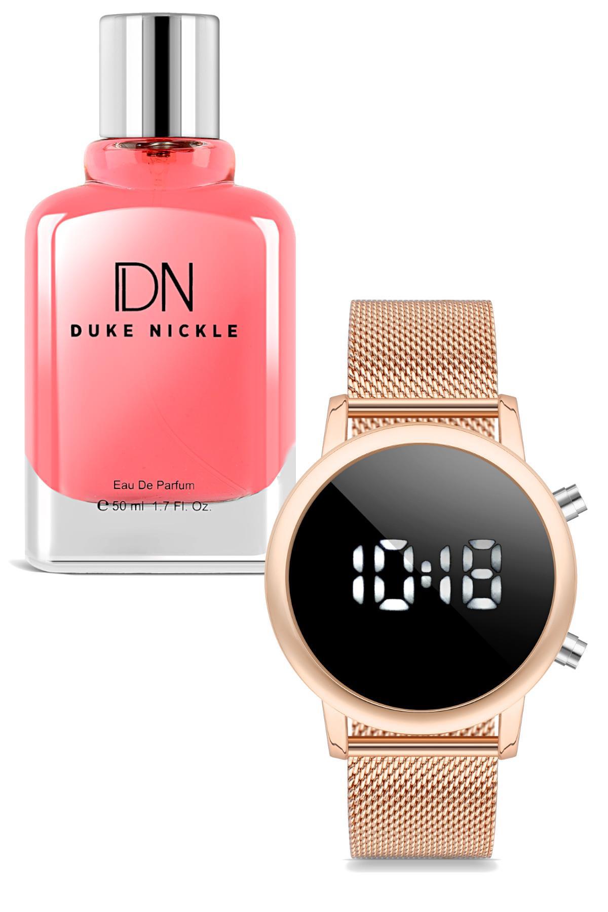 Duke Nickle 42 mm Rose Gold Metal Kordon Dijital Kadın Kol Saati