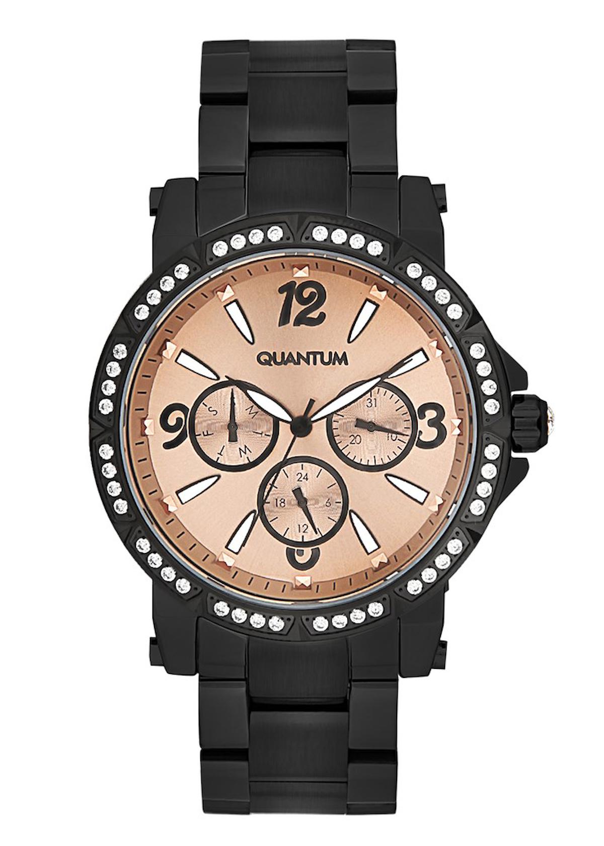 Quantum IML424.610 Takvimli 36 mm Siyah Çelik Kordon Analog Kadın Kol Saati