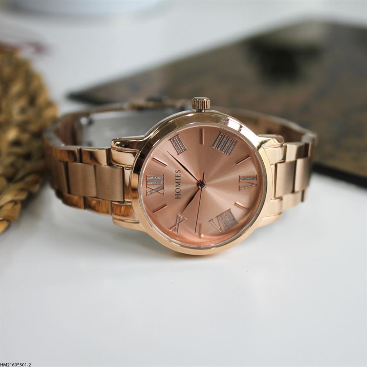 Homies HM21605S01-2 33 mm Altın Çelik Kordon Analog Kadın Kol Saati