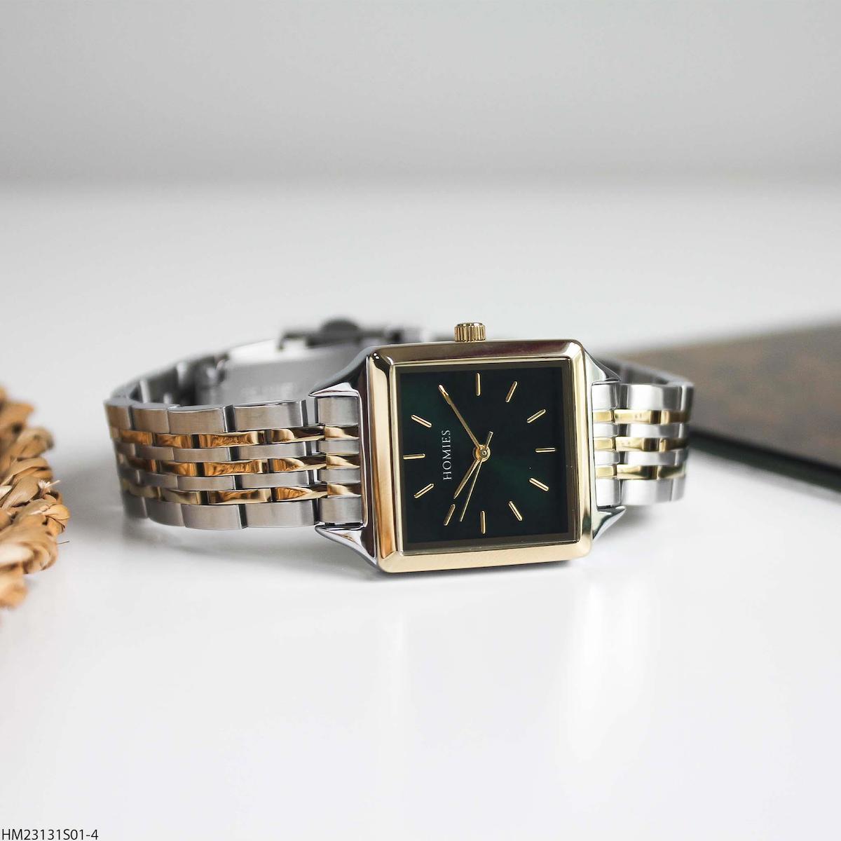 Homies HM23131S01-4 30 mm Altın-Gri Çelik Kordon Analog Kadın Kol Saati