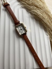 Bs Still 25 mm Kahverengi Deri Kordon Analog Kadın Kol Saati