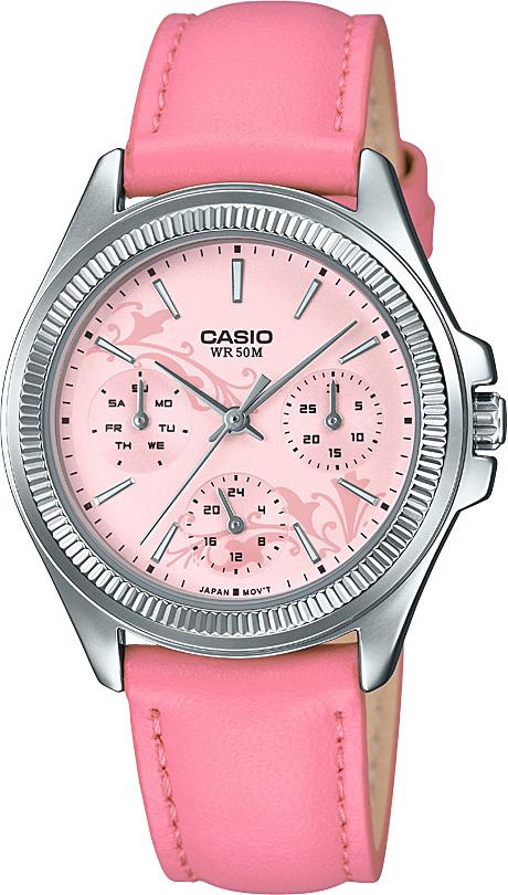 Casio LTP-2088L-4A2VDF 30 mm Pembe Deri Kordon Analog Kadın Kol Saati