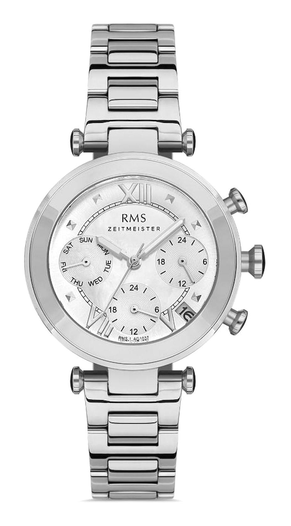 Romanson RMS.1.AG1037.08 Takvimli 34 mm Gri Çelik Kordon Analog Kadın Kol Saati