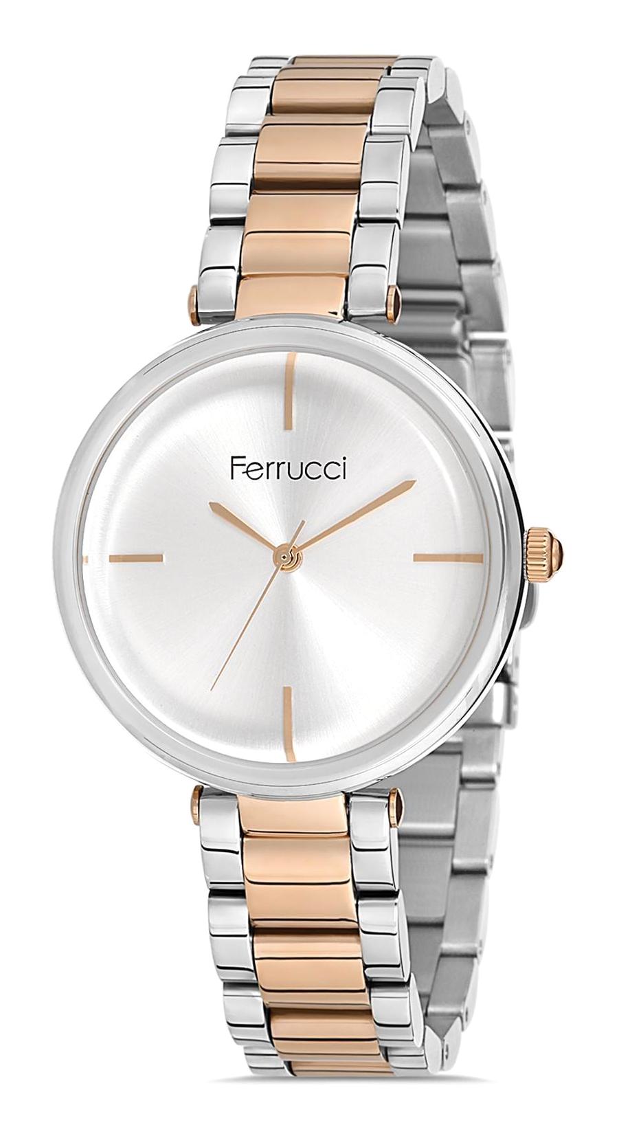 Ferrucci 9FM2641 36 mm Gri-Rose Gold Metal Kordon Analog Kadın Kol Saati