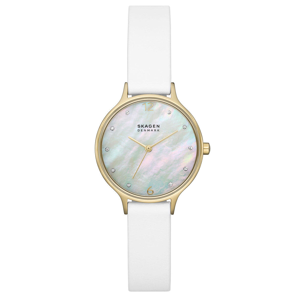 Skagen SKW3138 30 mm Beyaz Deri Kordon Analog Kadın Kol Saati