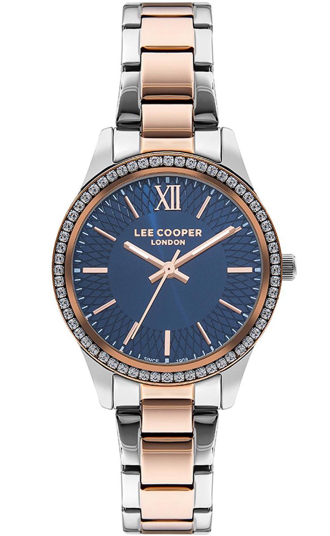 Lee Cooper LC07569.590 40 mm Altın-Gri Çelik Kordon Analog Kadın Kol Saati
