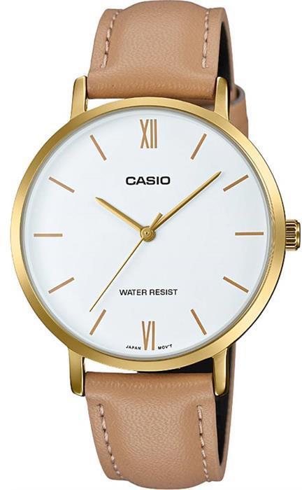 Casio LTP-VT01GL-7B 34 mm Kahverengi Deri Kordon Analog Kadın Kol Saati