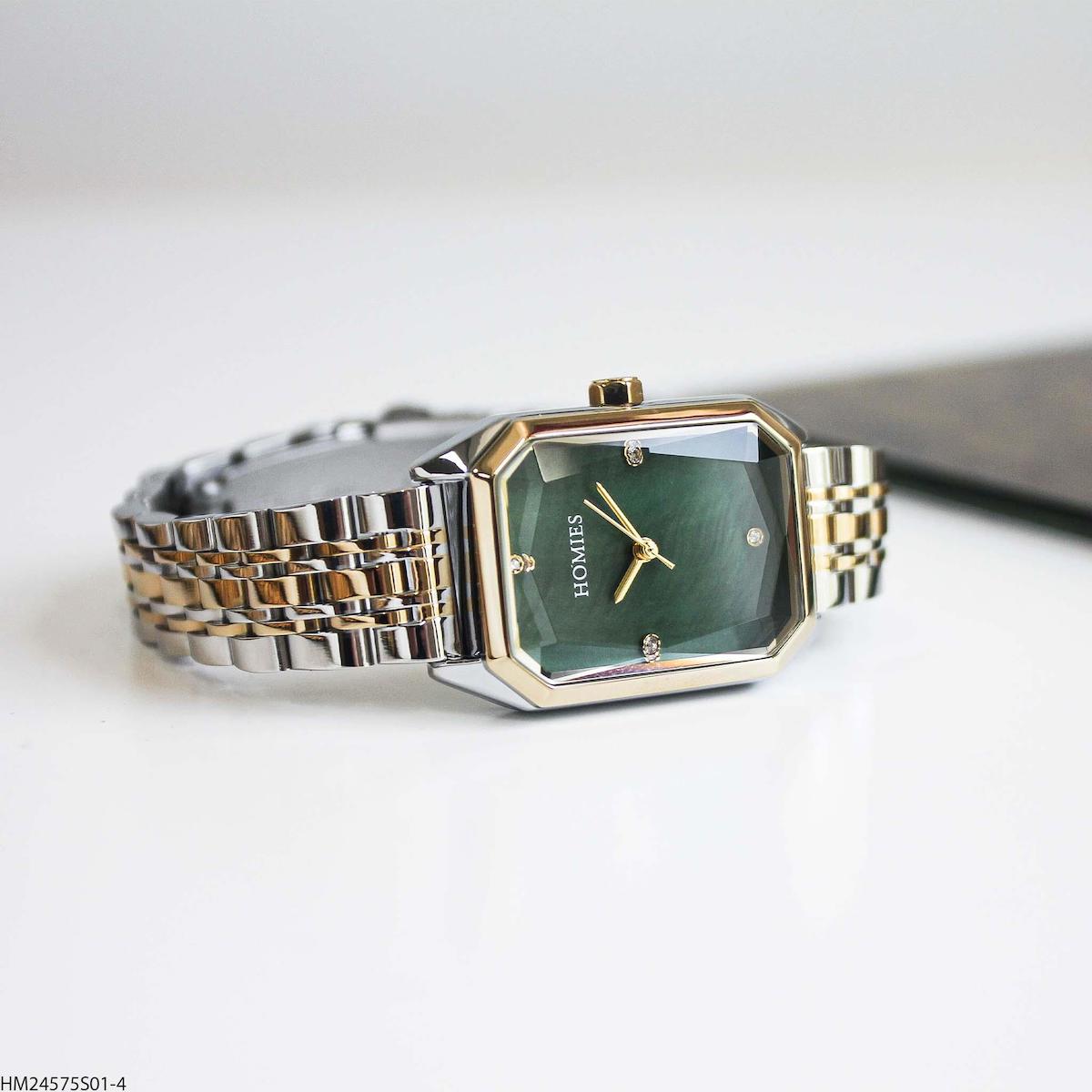 Homies HM24575S01-4 30 mm Altın-Gri Çelik Kordon Analog Kadın Kol Saati