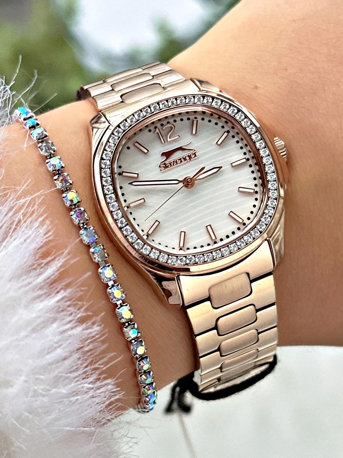 Slazenger SL.09.2238.3.02 38 mm Rose Gold Çelik Kordon Analog Kadın Kol Saati