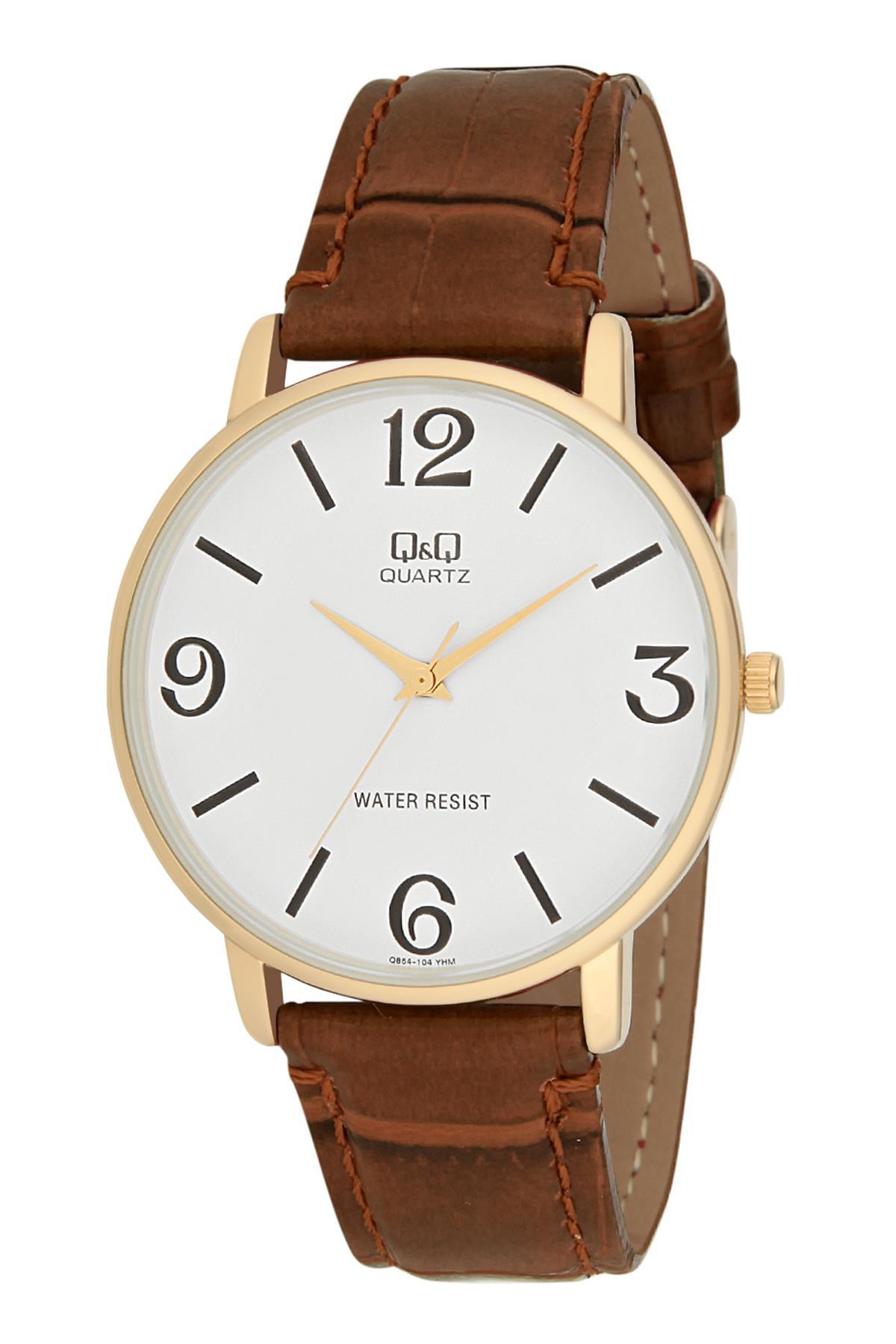 Q&Q 3A944 36 mm Kahverengi Deri Kordon Analog Kadın Kol Saati