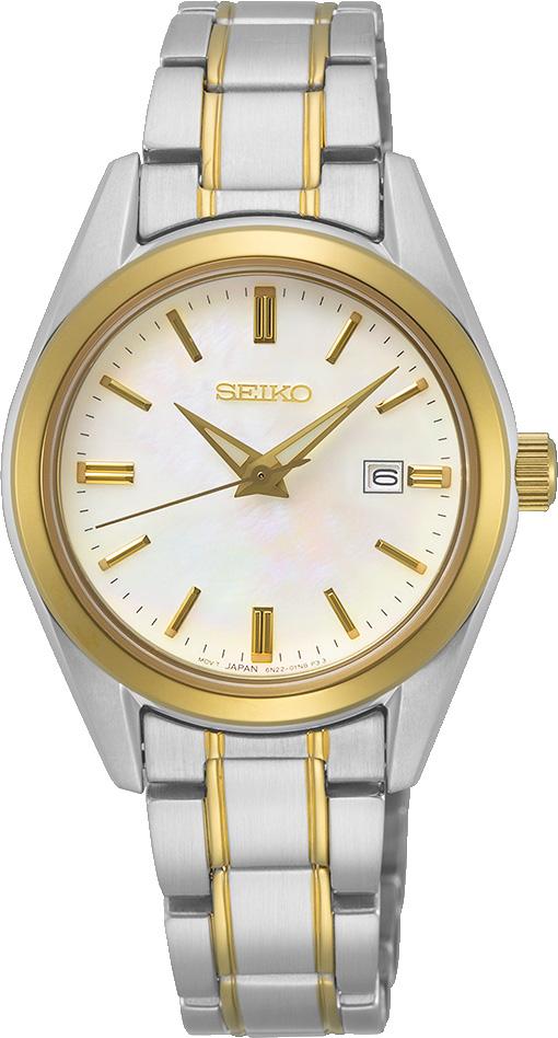Seiko SUR636P Takvimli 29.8 mm Altın-Gri Çelik Kordon Analog Kadın Kol Saati