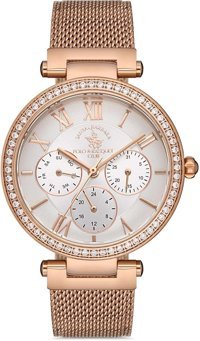 Santa Barbara Polo & Racquet Club SB.1.10262.3 Takvimli 34 mm Rose Gold Çelik Kordon Analog Kadın Kol Saati