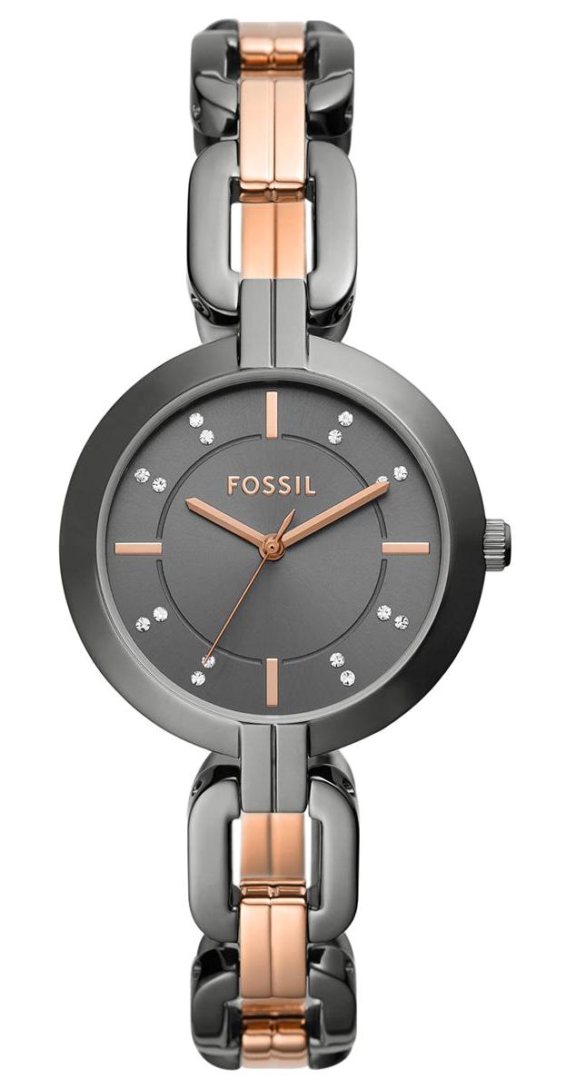 Fossil FBQ3947 34 mm Rose Gold - Siyah Çelik Kordon Analog Kadın Kol Saati