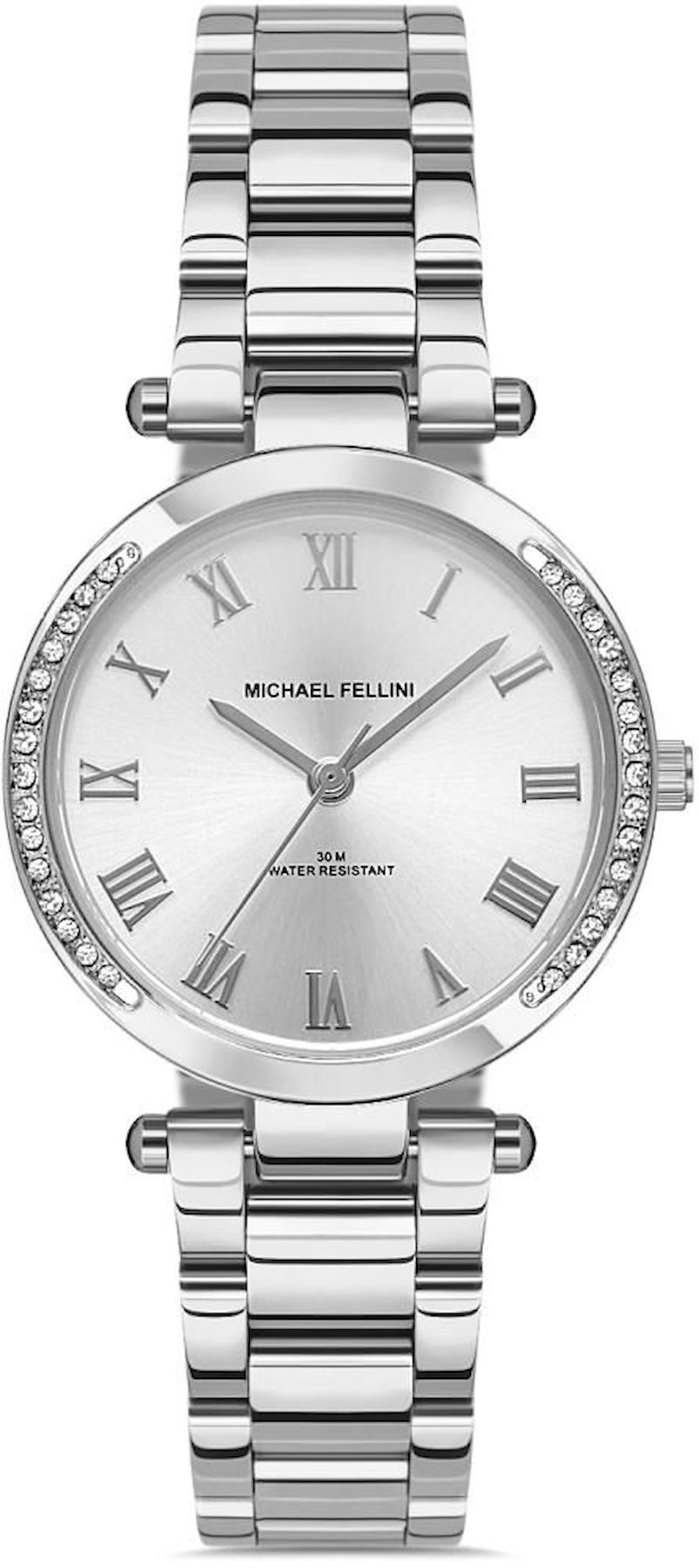 Michael Fellini 2304-1 31 mm Gri Metal Kordon Analog Kadın Kol Saati