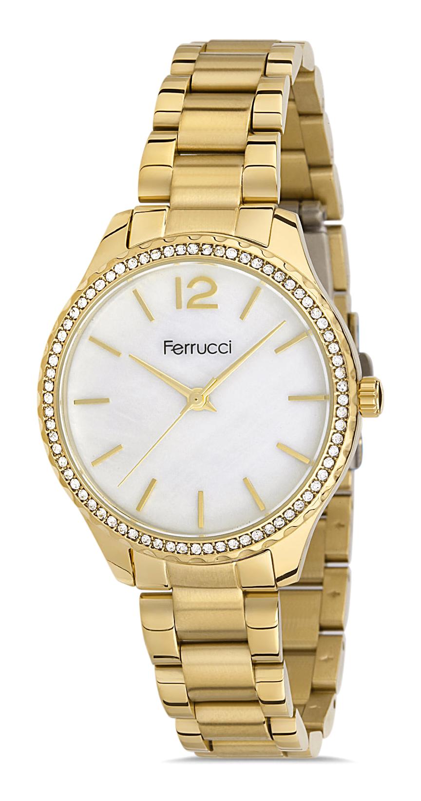 Ferrucci FC.13886M.02 34 mm Altın Metal Kordon Analog Kadın Kol Saati