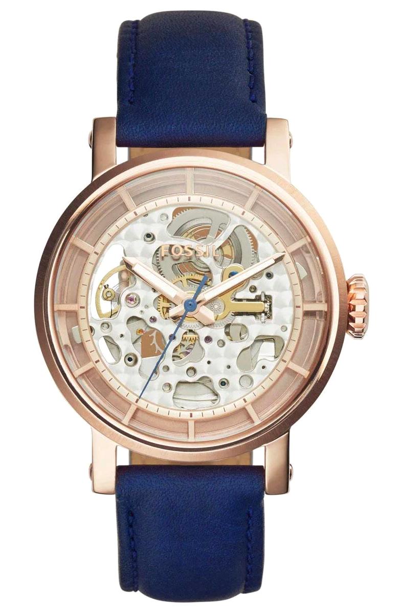Fossil ME3086 38 mm Lacivert Deri Kordon Analog Kadın Kol Saati