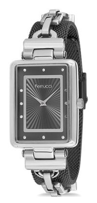 Ferrucci 35 mm Gri Çelik Kordon Analog Kadın Kol Saati