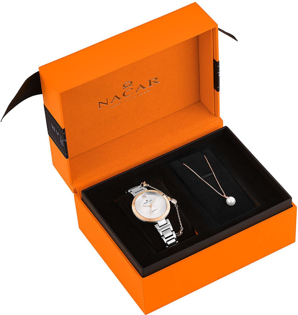 Nacar 36-391972-ESMS 34 mm Gri Metal Kordon Analog Kadın Kol Saati
