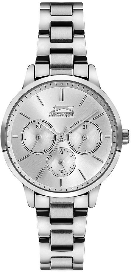 Slazenger SL.09.1869.4.01 Takvimli 36 mm Gri Metal Kordon Analog Kadın Kol Saati