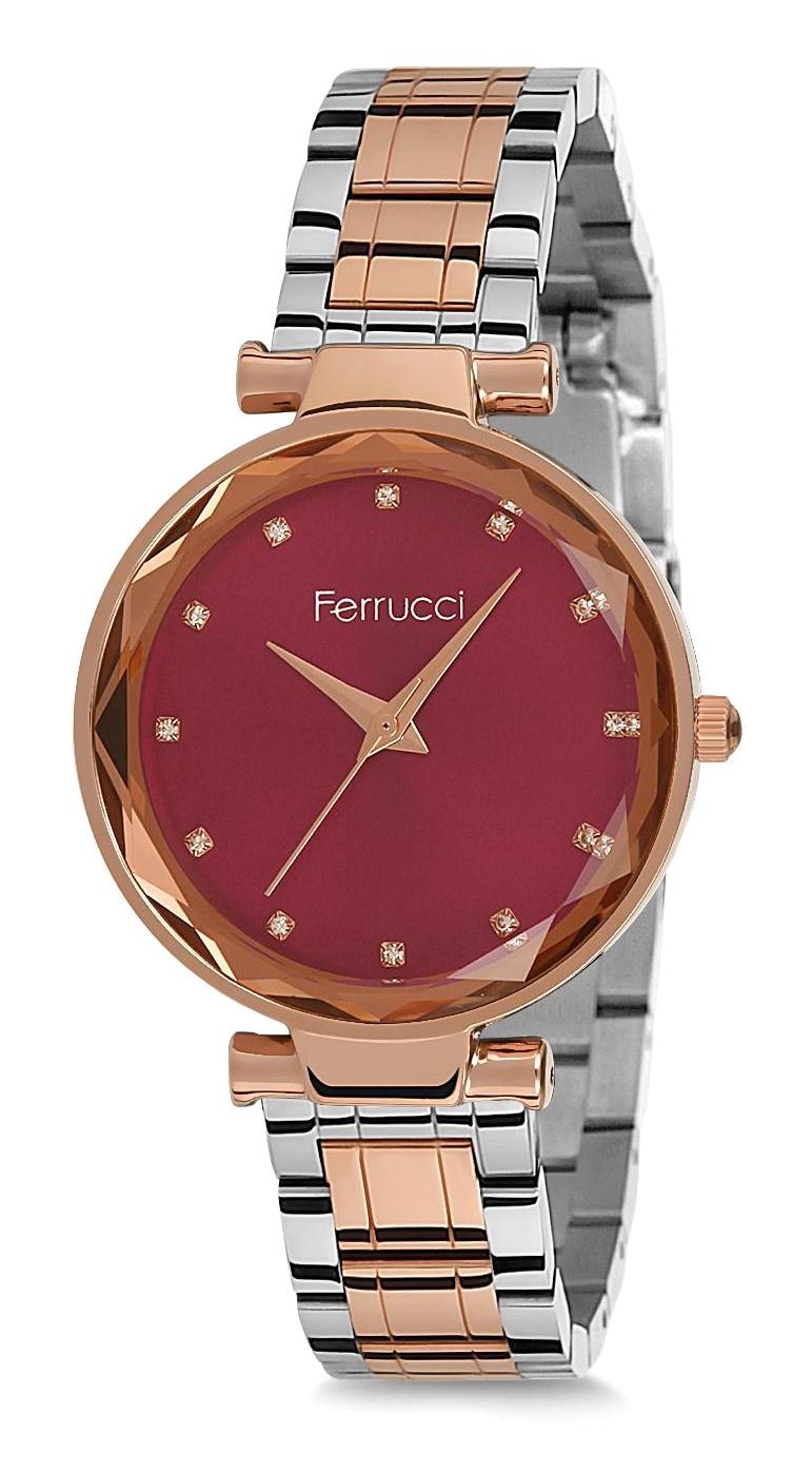 Ferrucci 9FM2177 38 mm Gri-Rose Gold Metal Kordon Analog Kadın Kol Saati