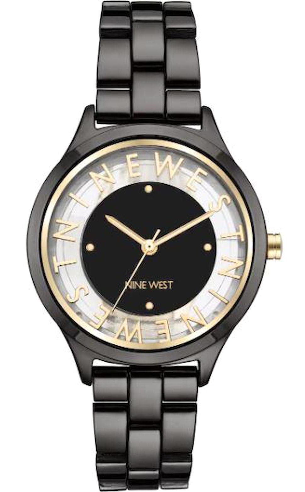Nine West NW-2589GYGY 40 mm Siyah Metal Kordon Analog Kadın Kol Saati
