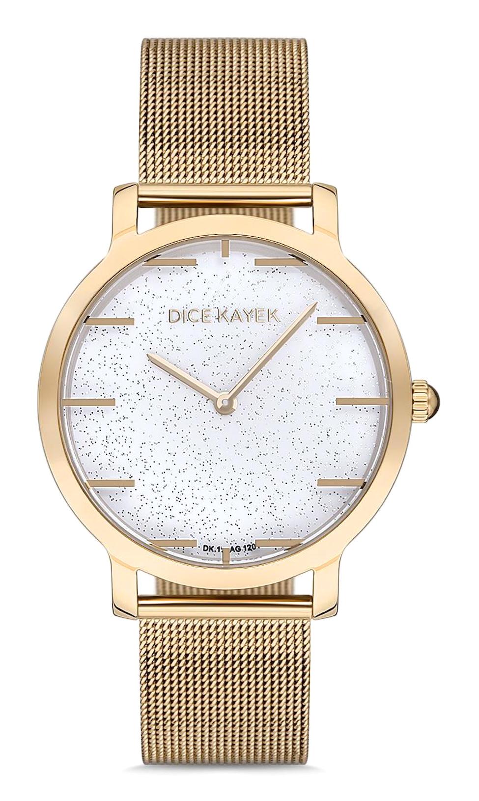 Dice Kayek DK.1.AG1201.14 34 mm Altın Çelik Kordon Analog Kadın Kol Saati