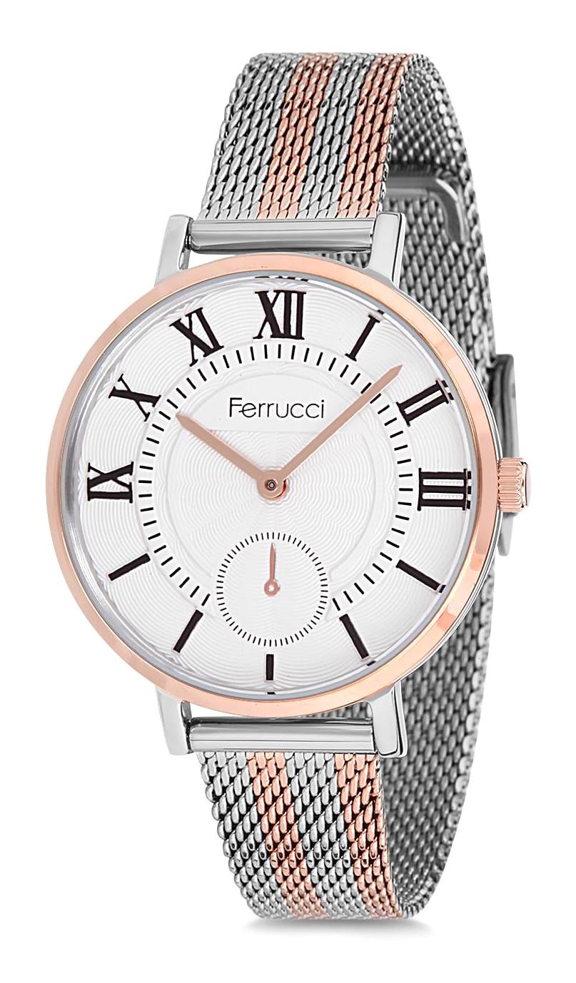 Ferrucci 9FM1319 38 mm Gri-Rose Gold Metal Kordon Analog Kadın Kol Saati