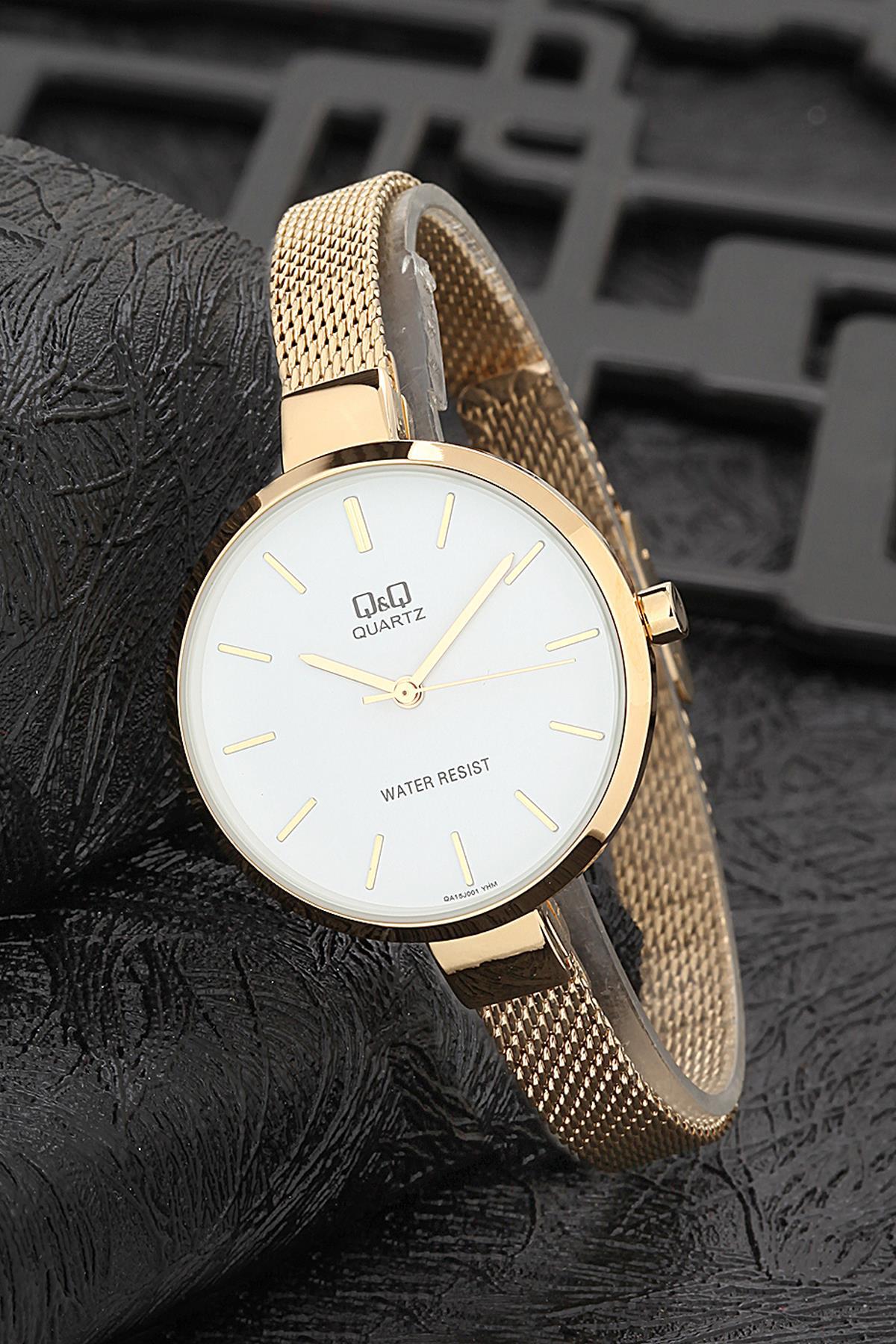 Q&Q 3G950 36 mm Altın Metal Kordon Analog Kadın Kol Saati