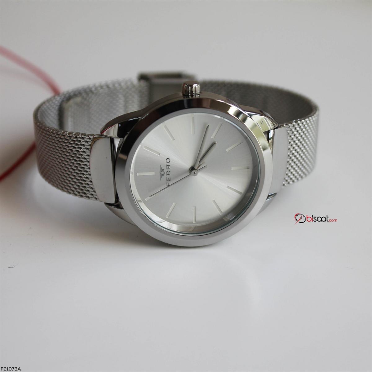 Ferro F21073A 36 mm Gri Metal Kordon Analog Kadın Kol Saati
