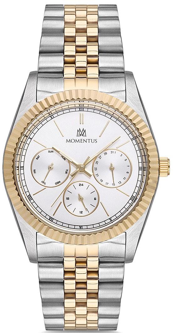 Momentus CW130T-02SG Takvimli 36 mm Altın-Gri Çelik Kordon Analog Kadın Kol Saati