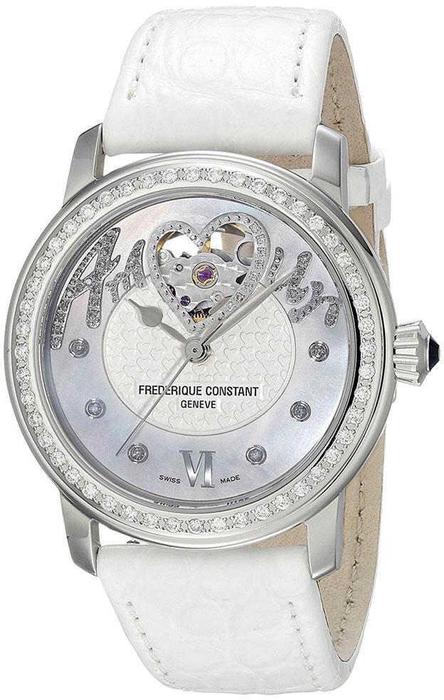 Frederique Constant FC310SQ2PD6 35 mm Beyaz Deri Kordon Analog Kadın Kol Saati