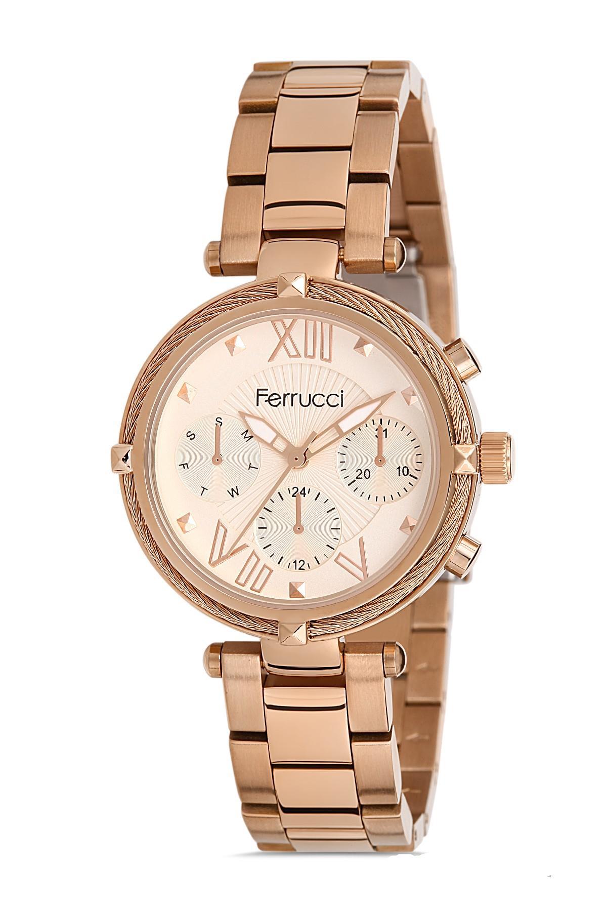 Ferrucci 9FM2649 36 mm Rose Gold Metal Kordon Analog Kadın Kol Saati
