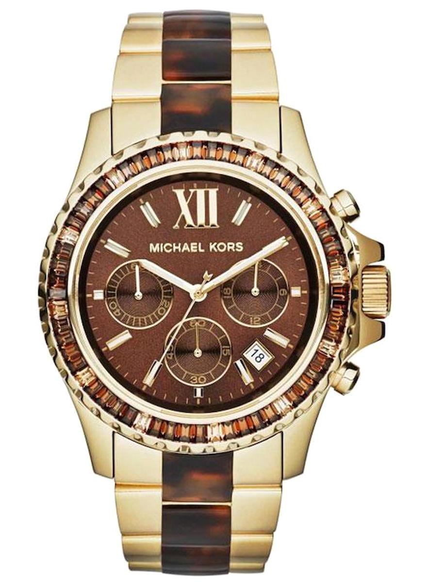Michael Kors MK5873 Takvimli 45 mm Altın Kahverengi Çelik Kordon Analog Kadın Kol Saati