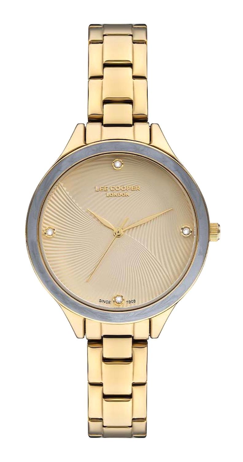 Lee Cooper LC07389.110 40 mm Altın Plastik Kordon Analog Kadın Kol Saati